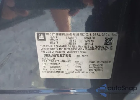 2018 GMC Terrain Sle from USA, damaged, VIN 3GKALMEV2JL219302